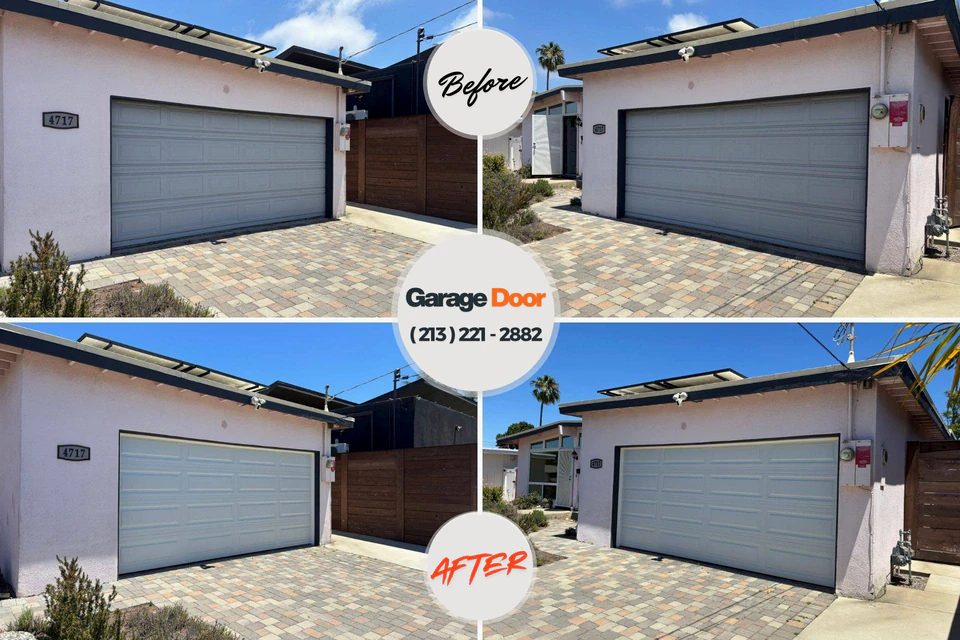 Before and after: garage door repair Westlake, TX